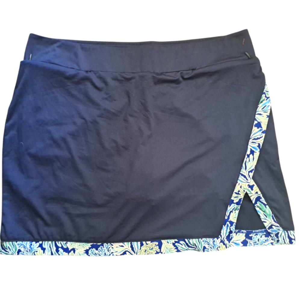 Stella Parker Sport Pull On Skort Skirt Tummy Control Navy Tennis Pickleball XL